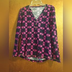 NWOT Lilly Pulitzer Janelle Top in Bright Navy Get Hoppy print, Size XSmall